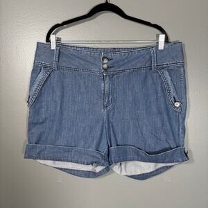 Gap Preppy Casual Blue Chambray Denim Bubble Shorts - Size 16 - Womens Plus Size